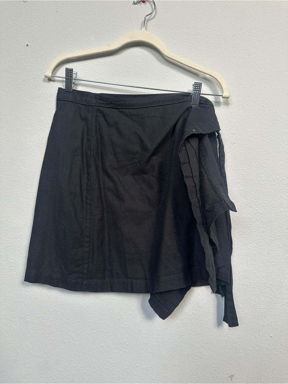 Abercrombie & Fitch Black Mini Wrap Skirt with Side Tie